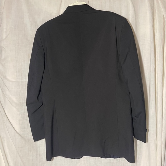 Chaps Ralph Lauren Tuxedo Coat. Single Breast 2 Button. Satin Lapels. 43L” Black - Picture 2 of 8